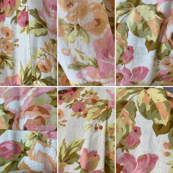 Vintage 90s Cottagecore Colorful Floral Fairy Prairie Full Button Maxi Dress 16T - Picture 8 of 8